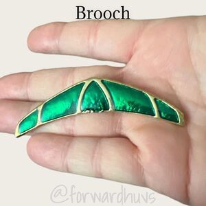 3” Enamel and Gold Tone Brooch